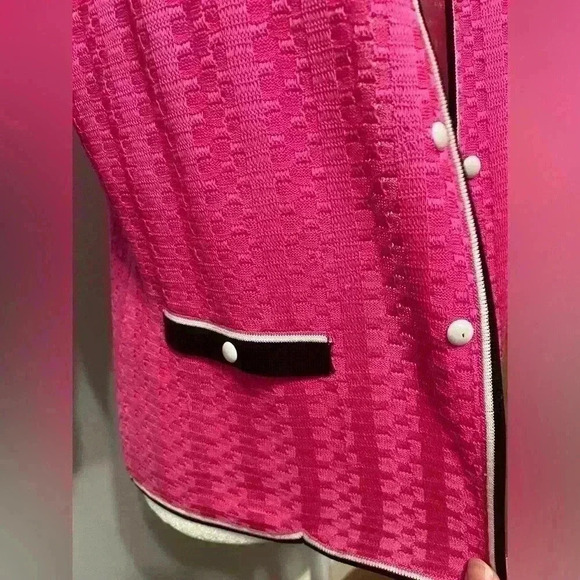 Ming Wang Barbie Pink Cardigan 3/4 sleeves Size Petite Small - Picture 8 of 10